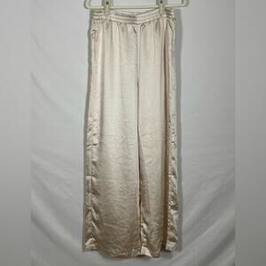 NWOT Allie Rose Cream Satin Pants Trouser- L
